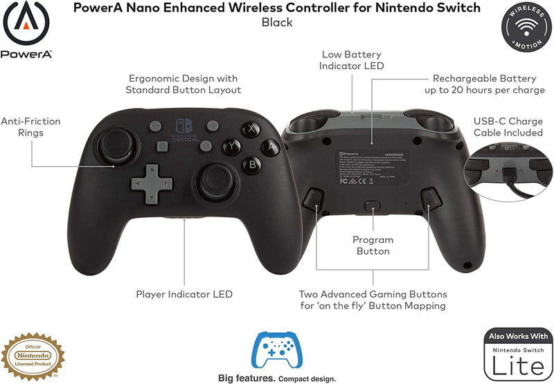 Comando PowerA Sem fios Nano Preto Nintendo Switch