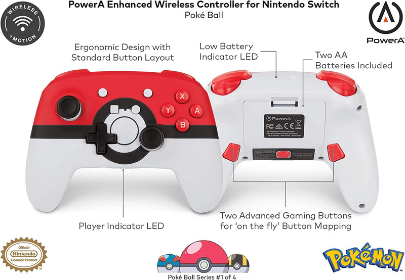 Comando PowerA Sem fios Pokemon Pokeball Nintendo Switch