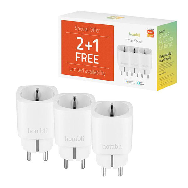 Hombli Smart Socket EU (pacchetto promozionale 2+1) Wi-Fi 2,4 GHz prese intelligenti bianche