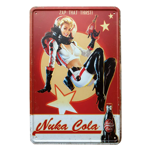 Metal Fallout Nuka Cola Girl Sign