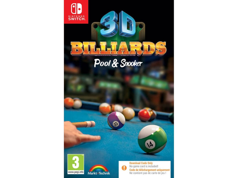 3D Billiard Pool & Snooker Nintendo Switch Game (Code in Box)