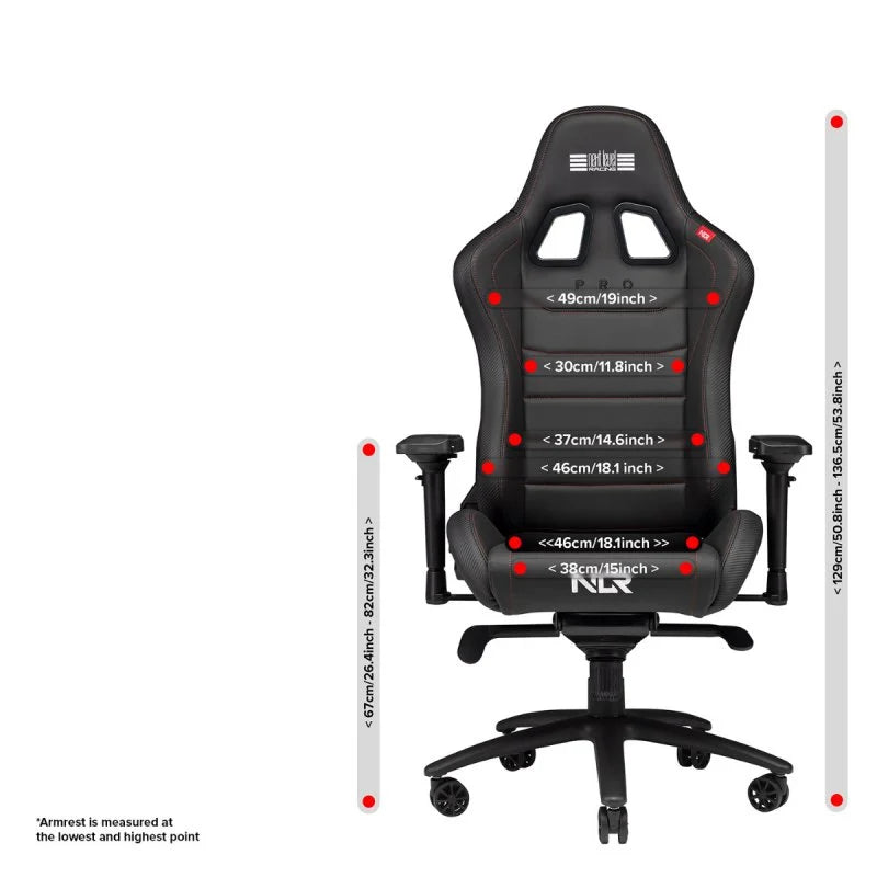 Chaise de jeu Next Level Racing ProGaming Chair Black Leather Edition Black