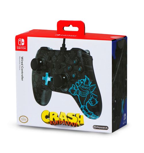 Mando con cable PowerA oficial Crash Bandicoot Nintendo Switch