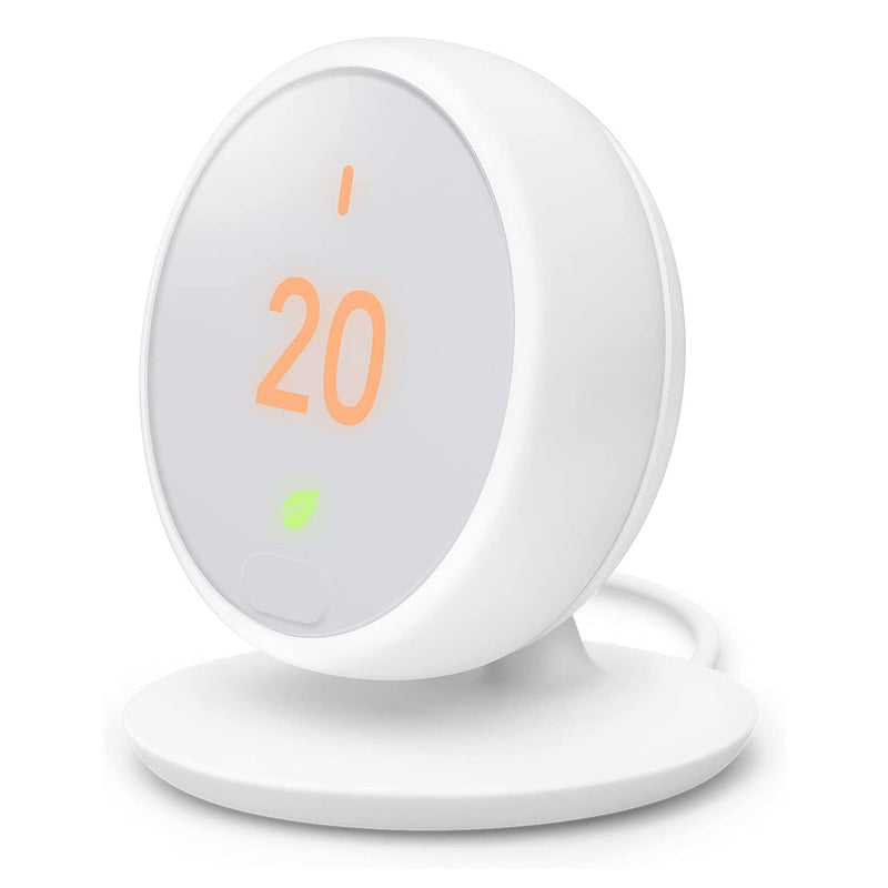 Weißer intelligenter Google Nest E-Thermostat