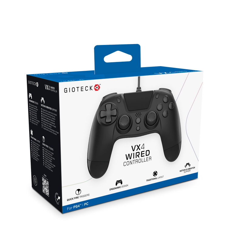 Gioteck VX-4 Black Wired PS4 Controller