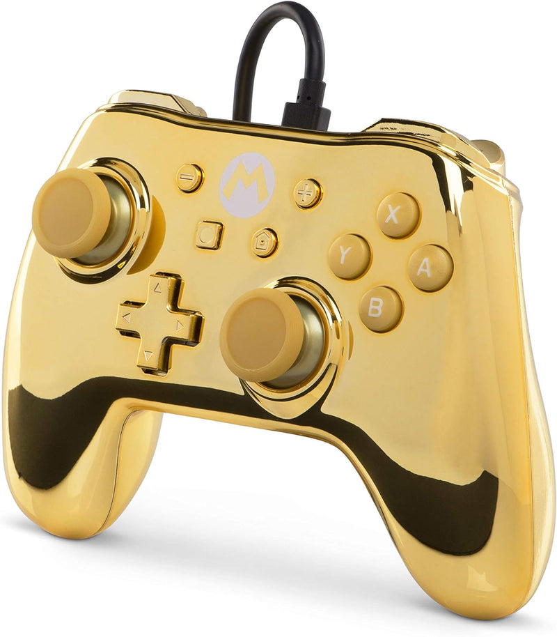 Manette filaire PowerA Super Mario Chrome Gold Édition Spéciale Nintendo Switch