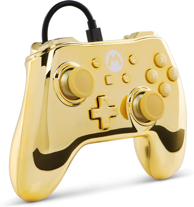 Manette filaire PowerA Super Mario Chrome Gold Édition Spéciale Nintendo Switch