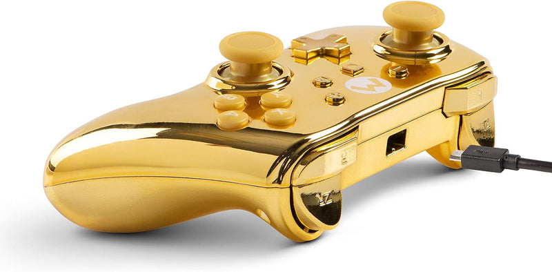 Manette filaire PowerA Super Mario Chrome Gold Édition Spéciale Nintendo Switch