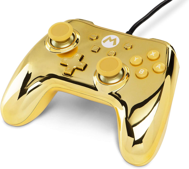 PowerA Wired Controller Super Mario Chrome Gold Special Edition Nintendo Switch