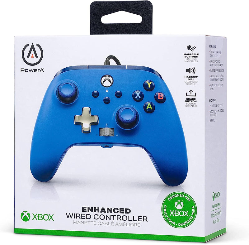 Comando PowerA com fios Azul (Xbox One/Series X/S/PC)