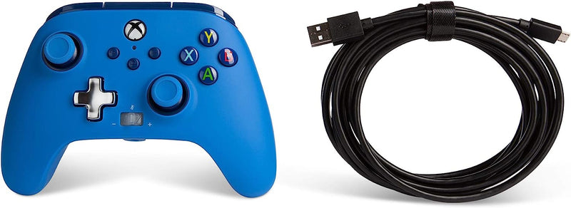 Mando PowerA con cable azul (Xbox One/Series X/S/PC)