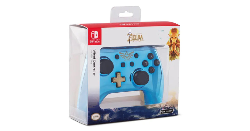 Controller cablato PowerA Zelda Chrome Blue, Gold Nintendo Switch