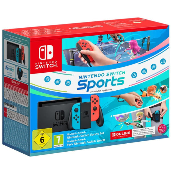 Nintendo Switch V2 console + Switch Sports + Strap + NSO 3 months
