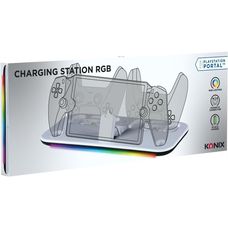 Station de charge Konix RGB - PlayStation Portal et 2 manettes DualSense PS5