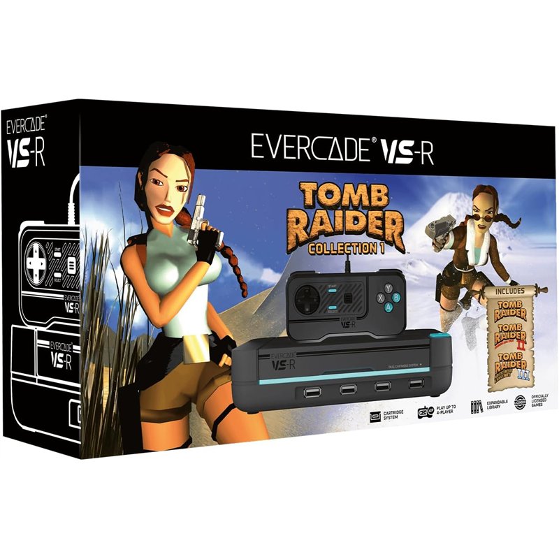 Evercade VS-R: Retro Console + Tomb Raider Collection 1