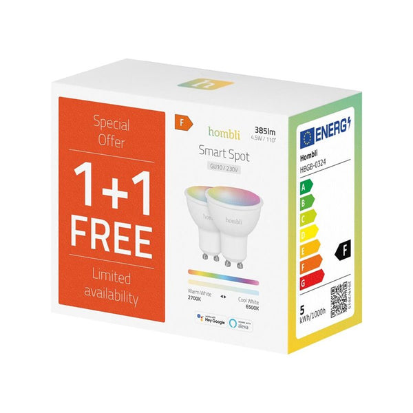 Intelligente Fokussierung Hombli Smart Spot RGB+CCT Promo Pack RGB GU10 5W 350 Lumen