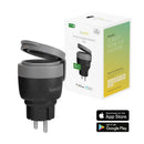 Tomada Inteligente para Exterior Hombli Smart Outdoor Socket 2 EU Wi-Fi 2.4GHz Preta
