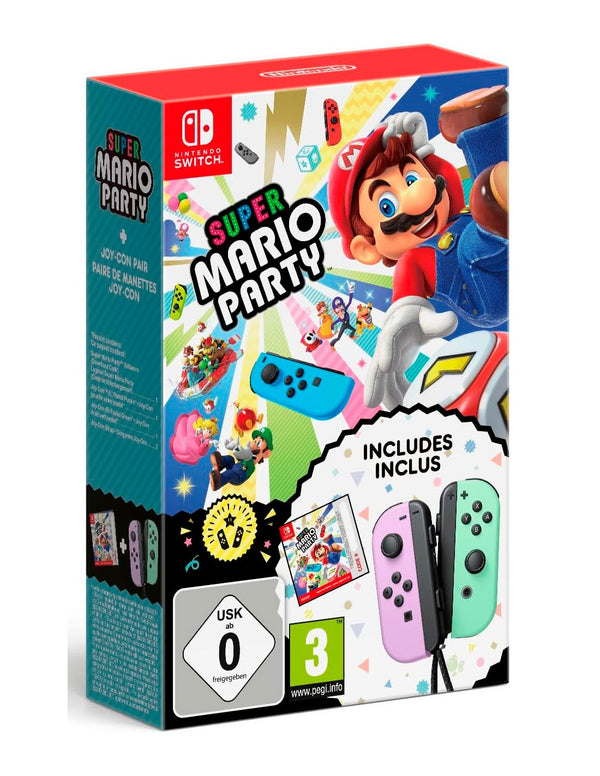 Jogo Super Mario Party + Joy-Con (Set Esq/Dir) Roxo/Verde Nintendo Switch