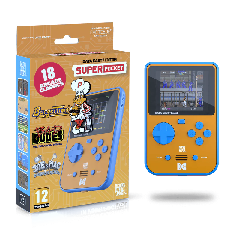 Retro-Handheld-Konsole - Evercade Super Pocket: Data East (18 Spiele Inklusive)