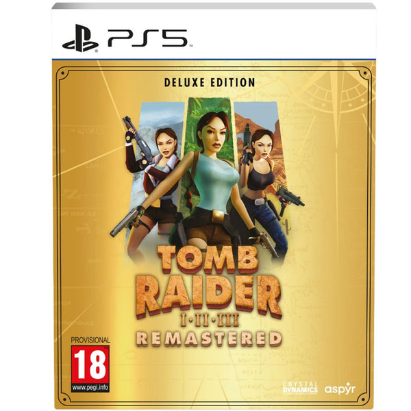 Juego Tomb Raider I-III Remastered protagonizado por Lara Croft Edición Deluxe PS5
