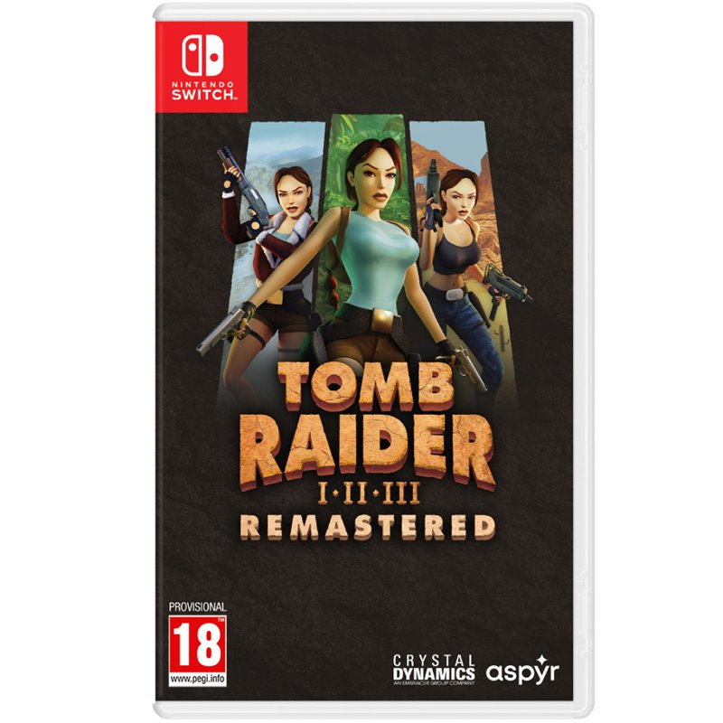 Remastered Tomb Raider I-III Game Starring Lara Croft for Nintendo Switch