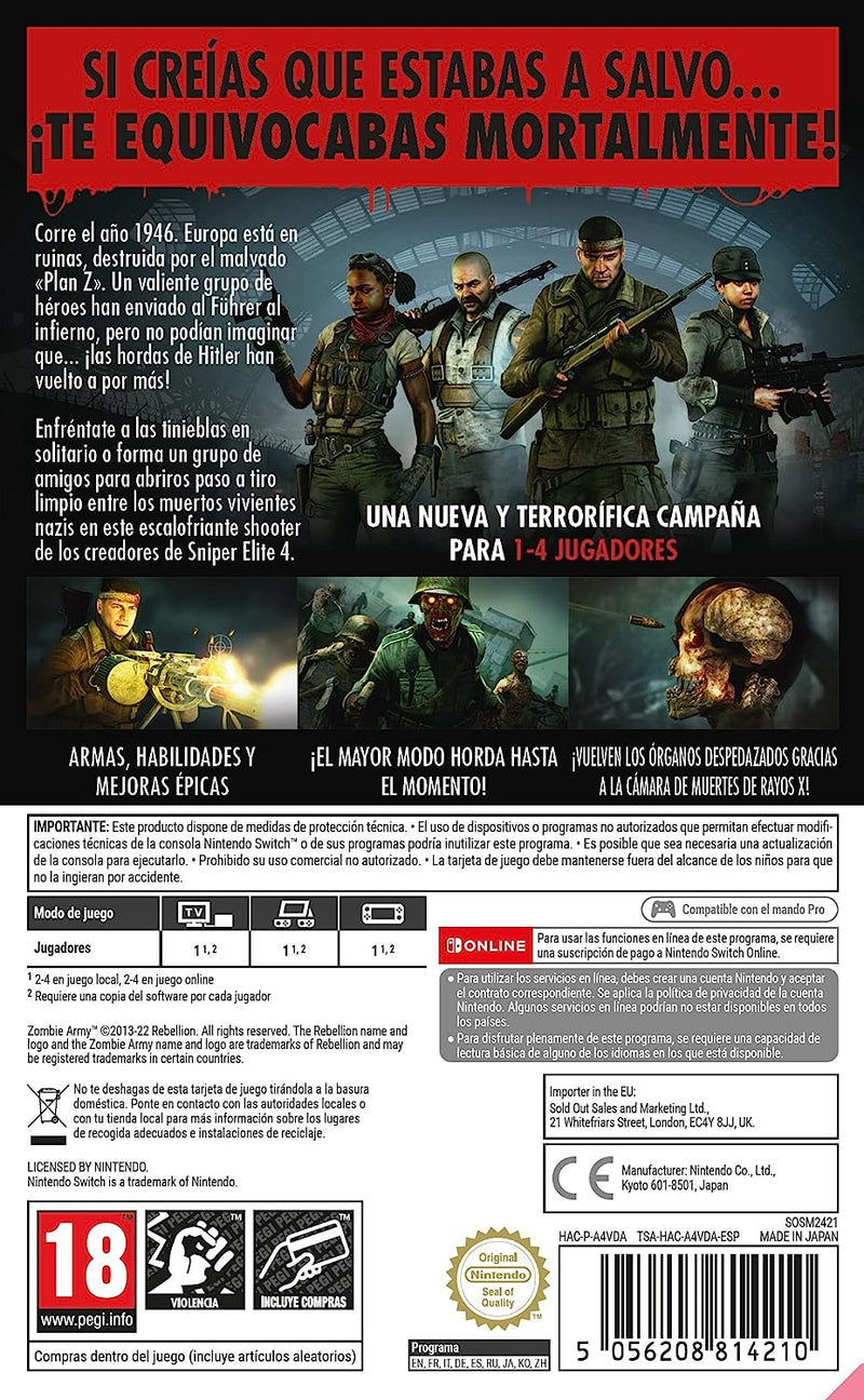 Juego Zombie Army 4: Dead War Nintendo Switch