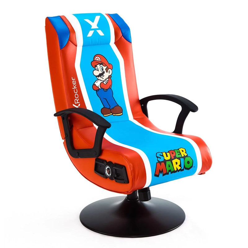 X-Rocker Super Mario 2.1 Audio Piédestal Chaise - Rouge, Bleu