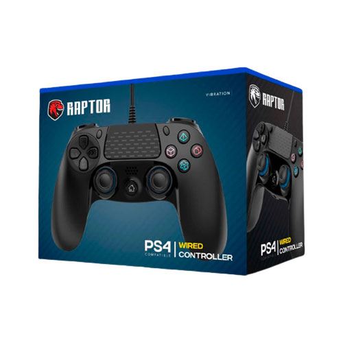 Raptor Black PS4 Wired Controller