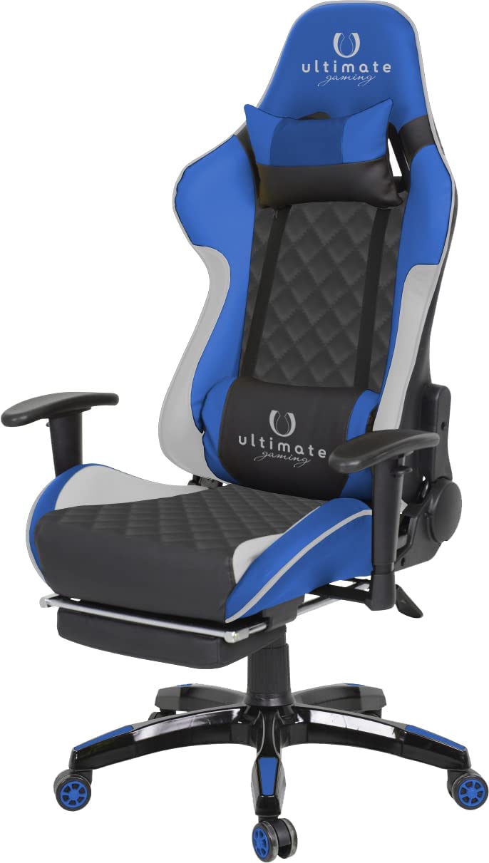 Cadeira Ultimate Gaming Orion Azul, Preto, Branco