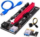 Adaptateur Riser PCI-E 1x-16x | VOIR 009S | 2x 6 broches | USB 3.0| 60 cm Bleu