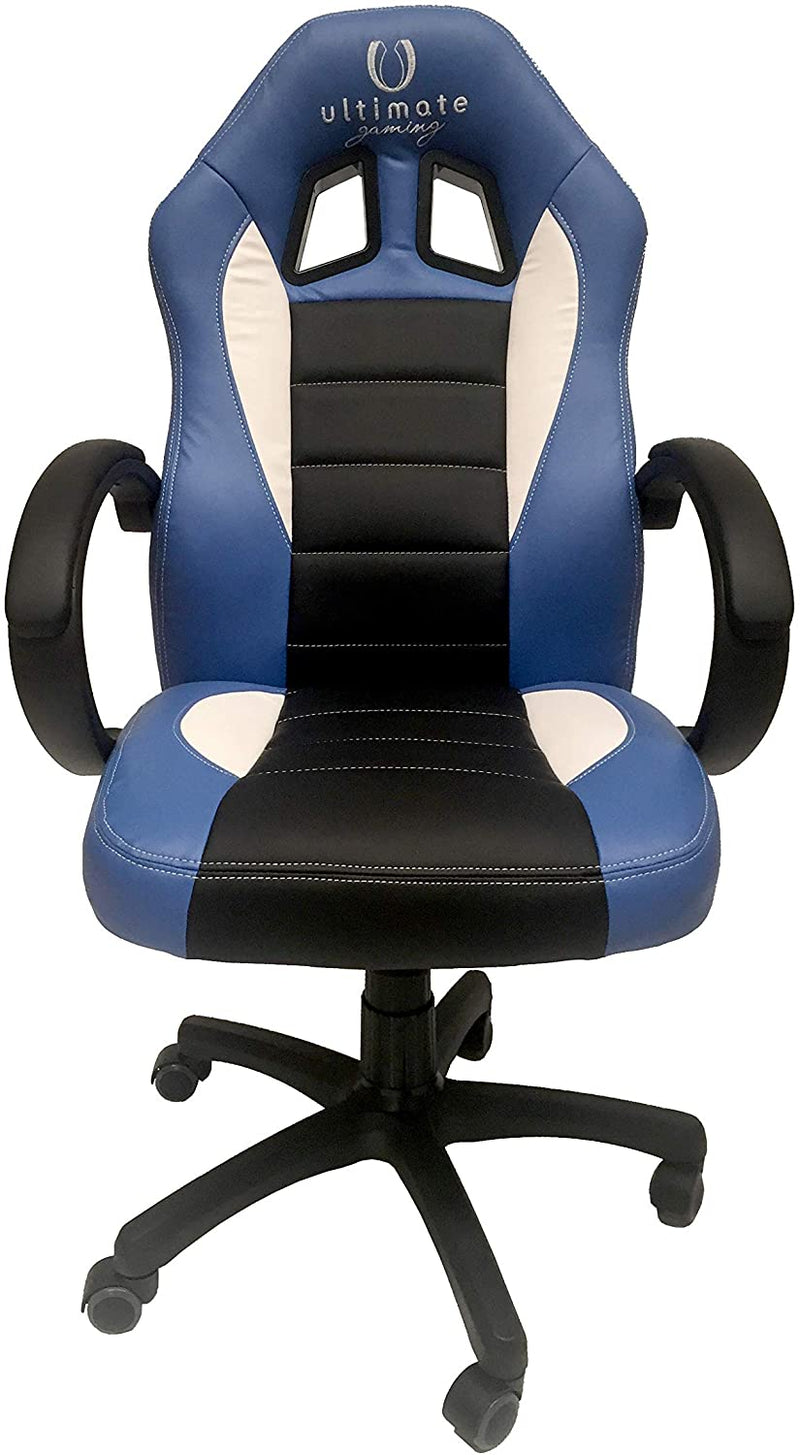 Ultimate Gaming Chair Stierblau, Schwarz, Weiß