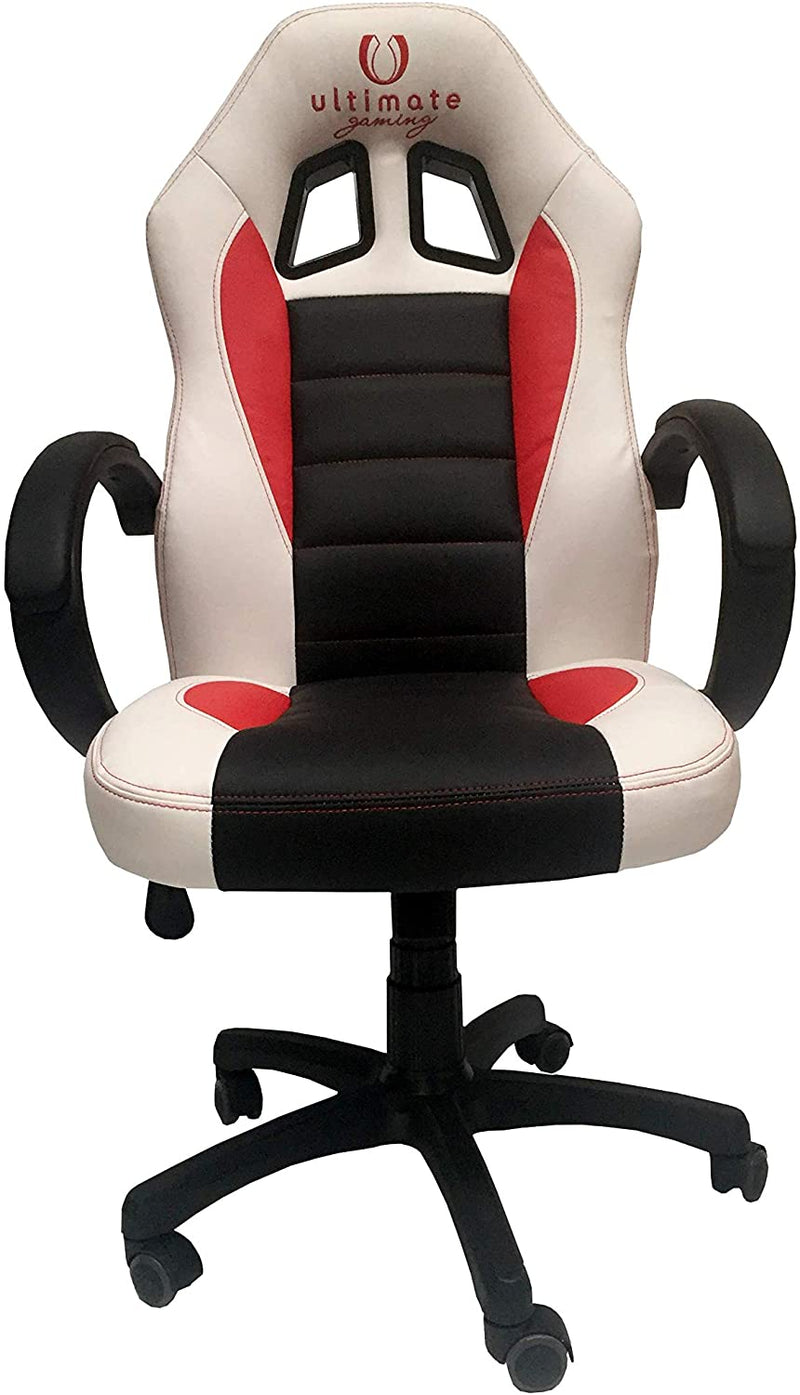 Ultimate Gaming Chair Stier Weiß, Schwarz, Rot