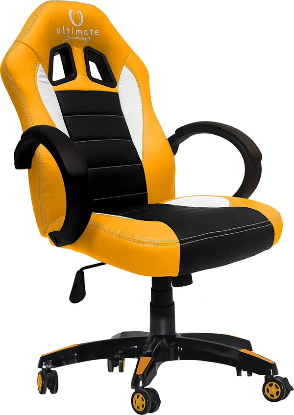 Cadeira Ultimate Gaming Taurus Amarelo,Preto,Branco