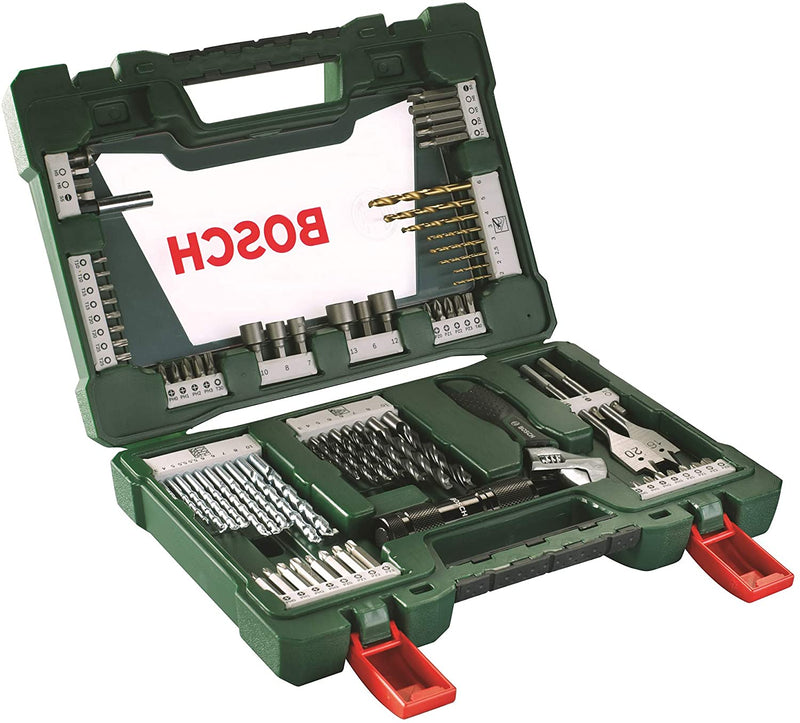 Ensemble d'outils Bosch 83 pièces avec lampe de poche à DEL et clé à molette