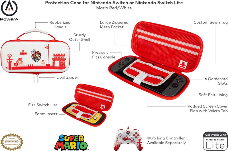 Bolsa PowerA Mario roja y blanca (Nintendo Switch)