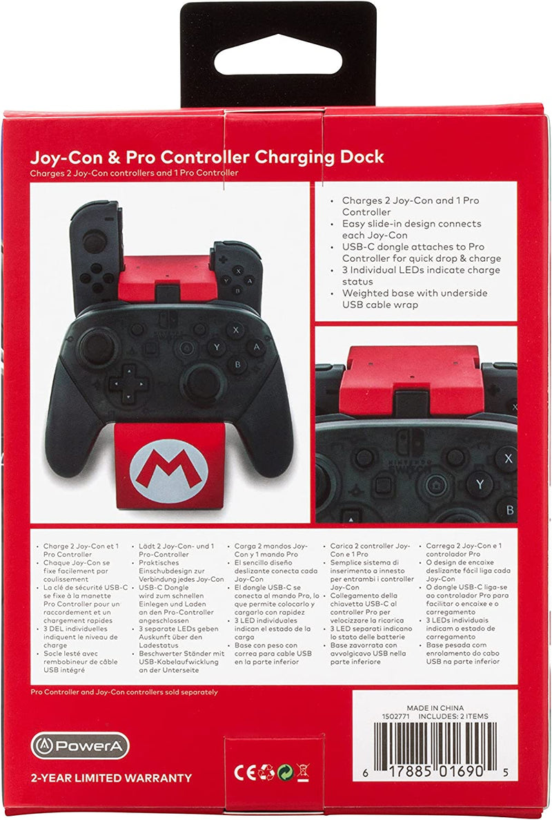 Cargador Joy-Con y base de carga del controlador Pro Super Mario Nintendo Switch