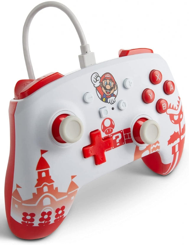 Mando con cable oficial PowerA Super Mario rojo, blanco Nintendo Switch