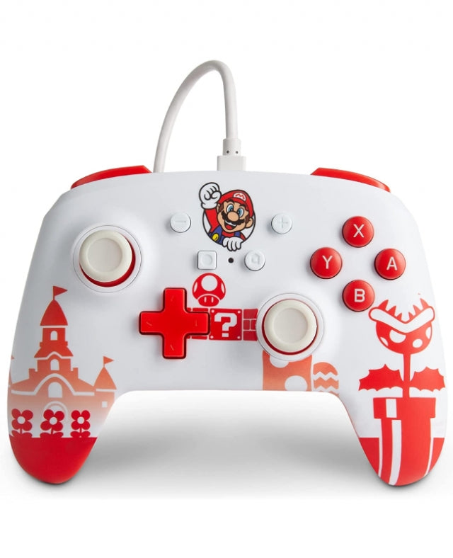 Mando con cable oficial PowerA Super Mario rojo, blanco Nintendo Switch