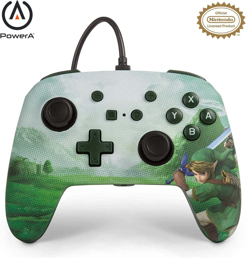 Controller cablato ufficiale PowerA Zelda Link Hyrule Nintendo Switch