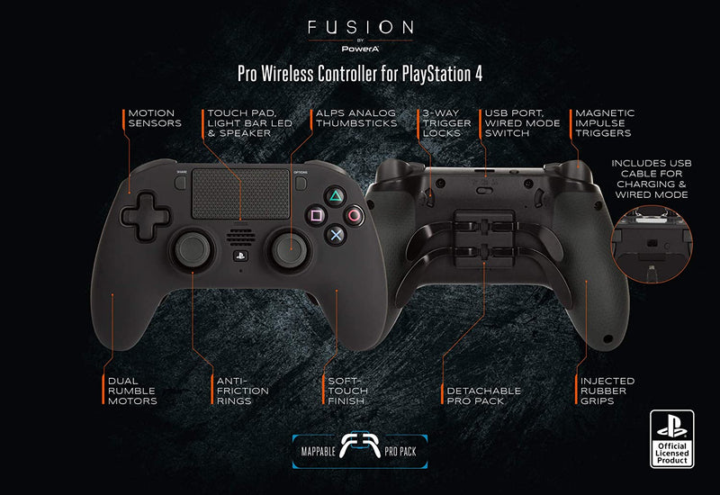 Comando PowerA Sem fios Fusion Pro Preto PS4