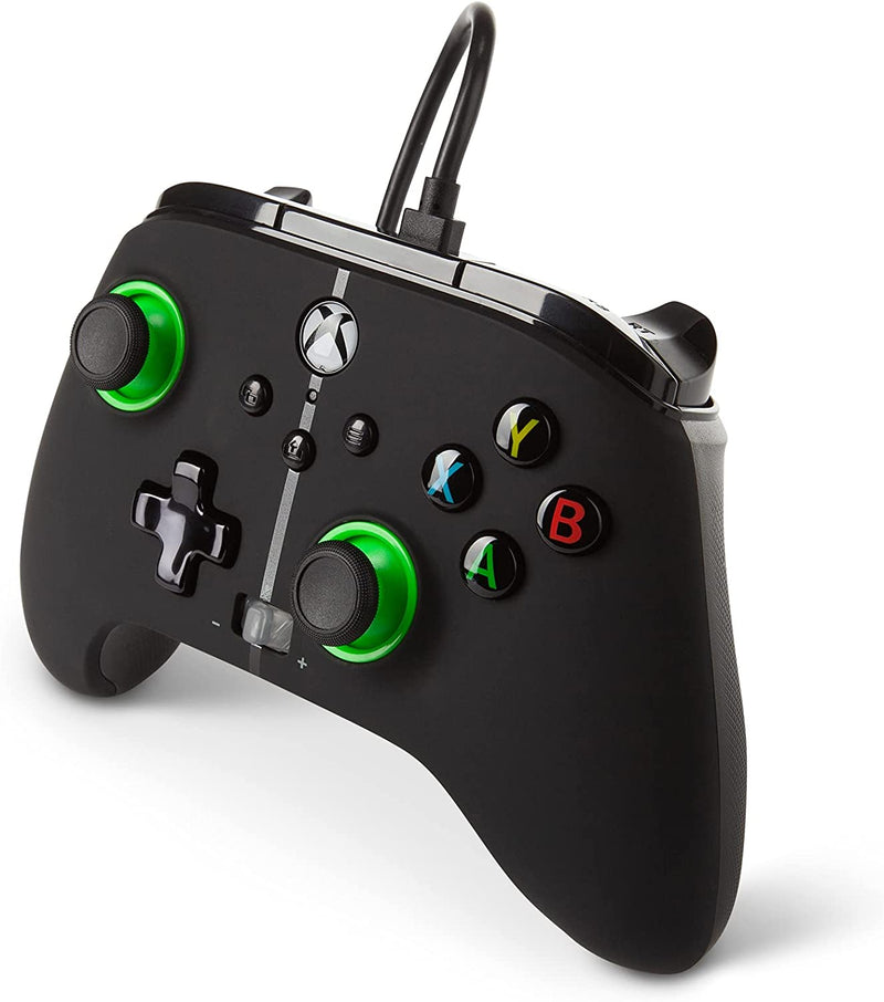 Contrôleur PowerA câblé vert (Xbox One/Series X/S/PC)
