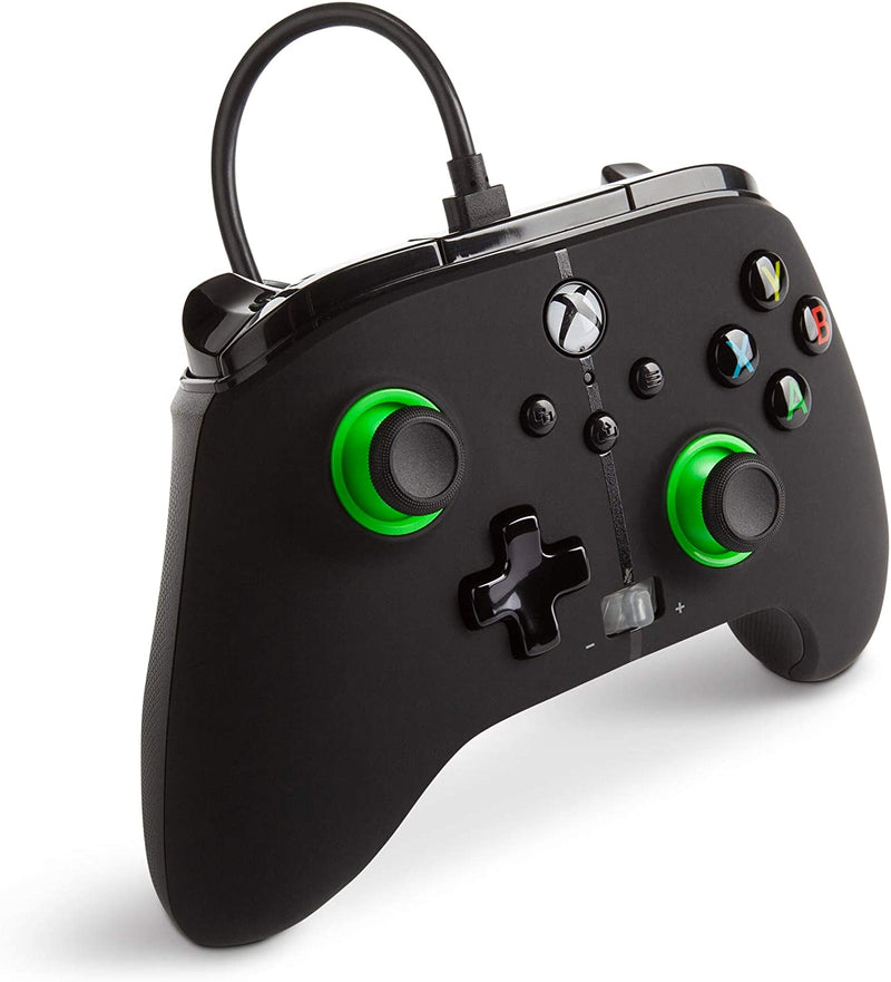 Comando PowerA com fios Hint of Color Green (Xbox One/Series X/S/PC)