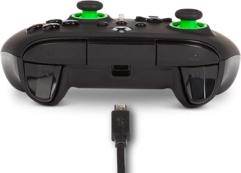 Comando PowerA com fios Hint of Color Green (Xbox One/Series X/S/PC)