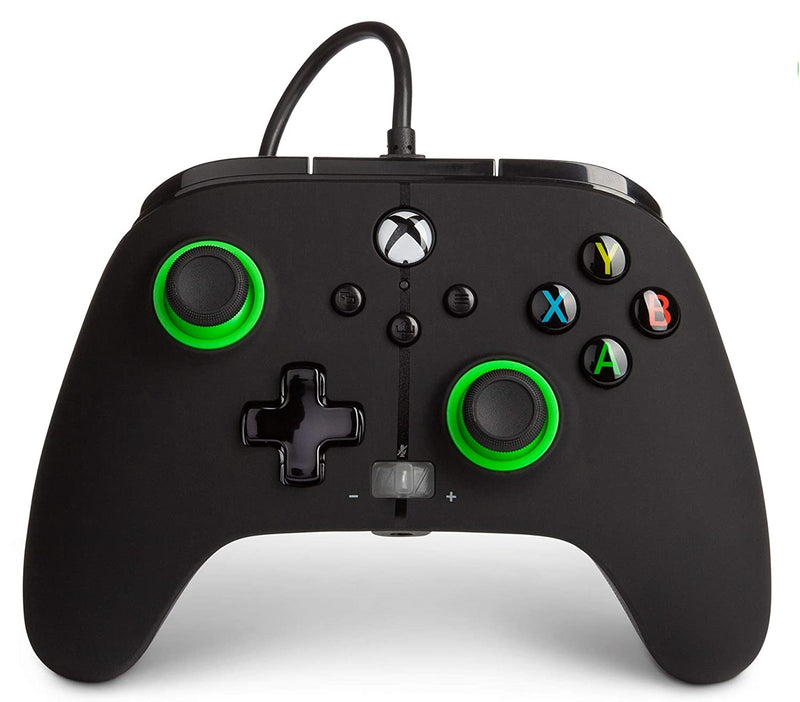 Contrôleur PowerA câblé vert (Xbox One/Series X/S/PC)