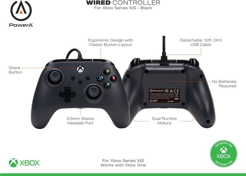 Controller PowerA con cavi OPP Nero (Xbox One/Series X/S/PC)