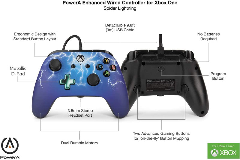 Controlador Spider PowerA con cable (Xbox One/Series X/S/PC)