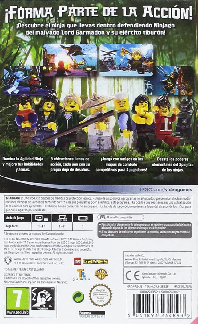 Juego LEGO The Ninjago Película Videojuego Nintendo Switch