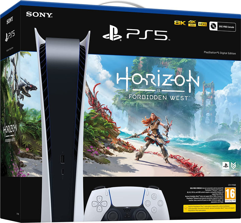 Sony Playstation 5 Edizione Digitale + SDD Horizon Forbidden West PS5 da 825 GB