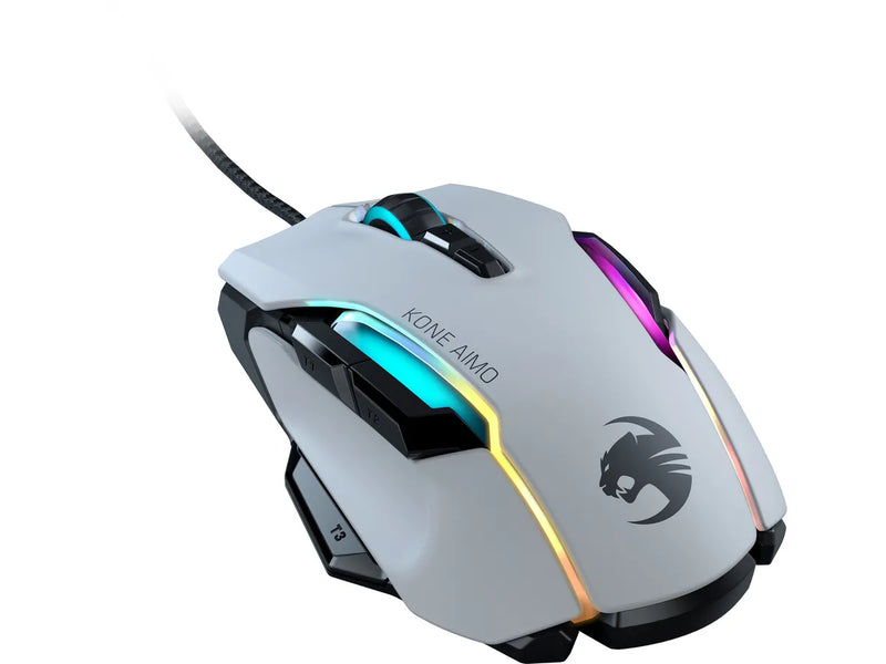 Mouse da gioco bianco RGB rimasterizzato ROCCAT Kone Aimo 