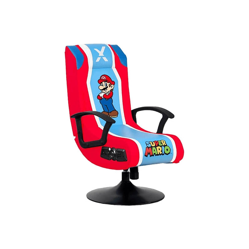 Sedia con piedistallo audio X-Rocker Super Mario 2.1 - Rosso, Blu